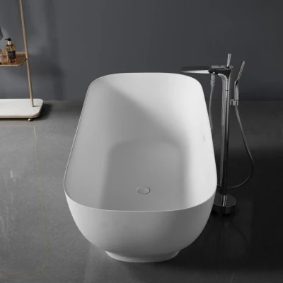 Fabbrica fornitore vasca da bagno indipendente White Solid Surface vasca artificiale in pietra