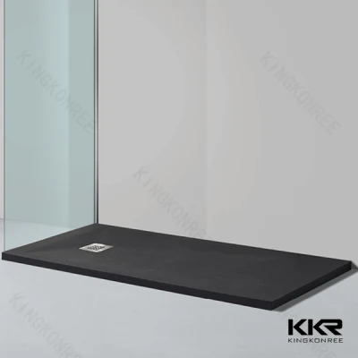 Pietra di resina di qualità superficie solida bagno marmo doccia base