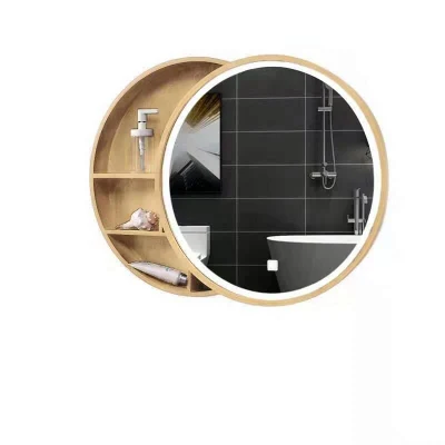 Armadio in vetro LED multistrato in legno per montaggio a parete decorativo per bagno Specchio per arredamento casa/hotel/salone/WC