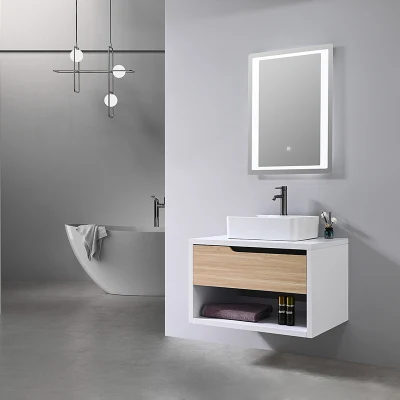 2024 Hot Selling moderno armadio bagno quercia con cassetto all&prime;ingrosso Design europeo moderno armadio a parete arredi bagno in ceramica basin Lavandino per mobili