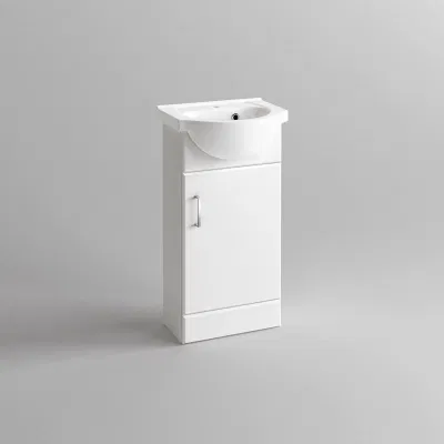 600 mm moderna pavimento montato baso in ceramica MDF mobili bagno Vanity Armadio