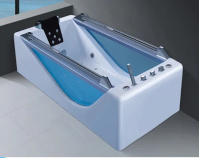  Home corrimano acrilico nero vasca da bagno doppio lato trasparente vetro massaggiante autonomo Vasca da bagno