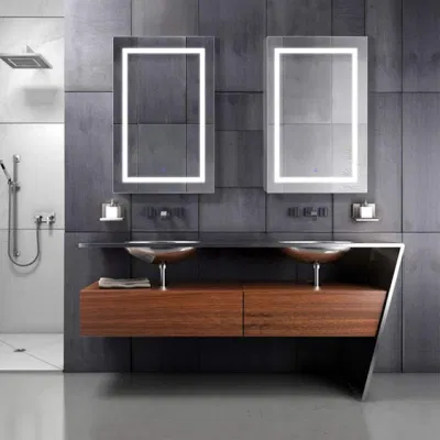  Fabbrica direttamente Vendita moderna mobilia Specchio Bianco vanity bagno in PVC Armadio con lavavetri