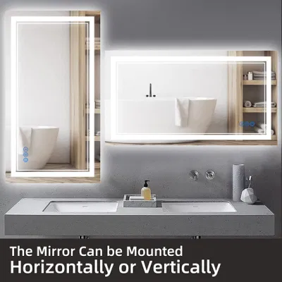 Moderno hotel decorato Design a parete montato senza bordo Vanity Cabinet LED Specchio bagno chiaro