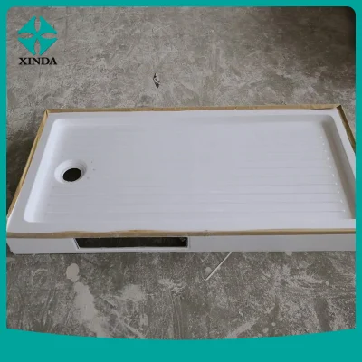 Piatto doccia OEM in resina a basso profilo per bagno realizzato su misura Bagno White Artificial Stone doccia base vassoi