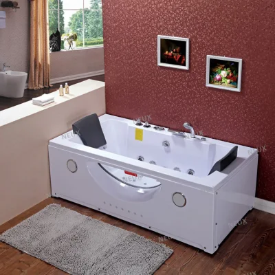 Popolare rettangolo acrilico Hydro Massaggio vasca idromassaggio con cuscini (Controllo pneumatico TLP-659)
