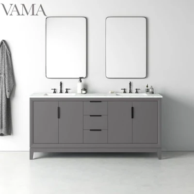  Vama 72 pollici Vendita diretta in fabbrica stile americano nuovo design Pavimento in piedi bagno Vanity Canada Mobili bagno A220872gr
