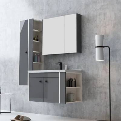  Lowes usato spagnolo stile grigio bagno Vanity Cabinets moderno