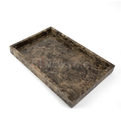 Design personalizzato dimensioni doccia Tray decorativo portaoggetti rettangolare Bianco Carrara Vassoi in marmo
