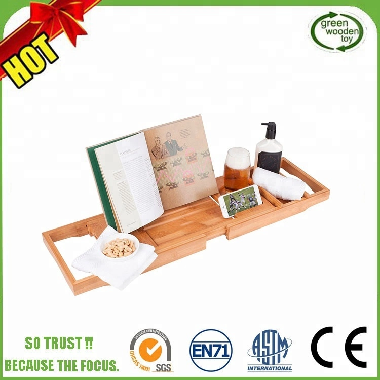 Bamboo Bathtub Caddy, Wooden Shower Bath Tray