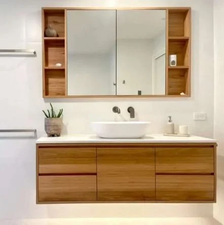 Wall Mounted Modern Bathroom Vanity Double Sink 3 Drawers 3 Drawers with Side Cabinet Bathroom Vanity