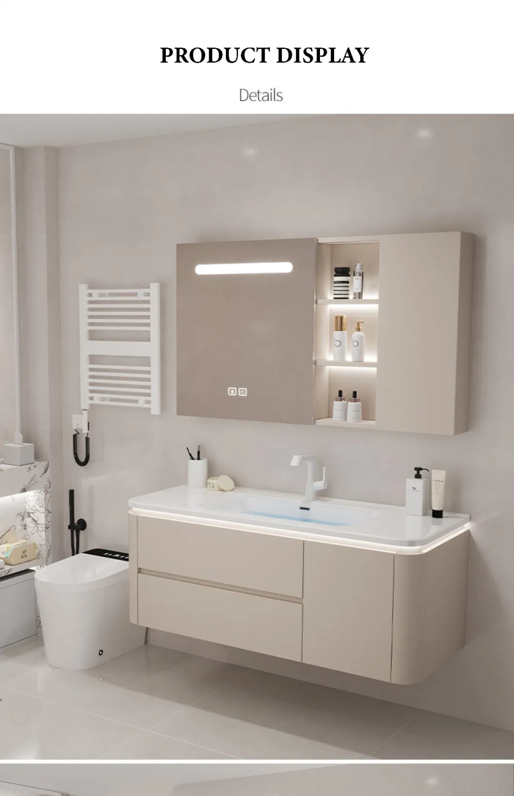 2023 High-End Minimalist Design Double Drawers Bathroom Cabinet
