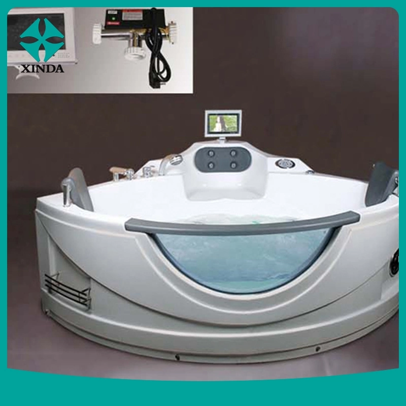 White Acrylic Sanitary Whirlpool Massage Bathtub