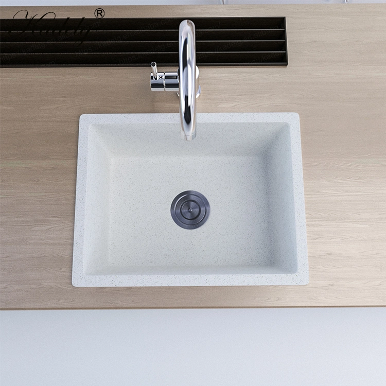 Popular Kitchen Quartz Material White Restaurant Composite Granite Sink