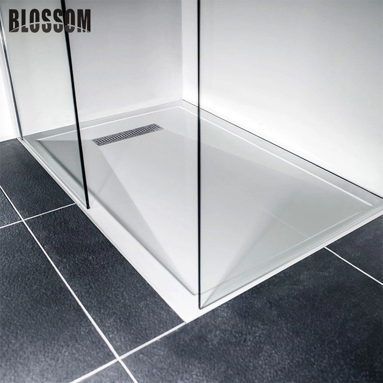 Low Profile White Rectangle Acrylic Shower Tray for Shower Enclosures