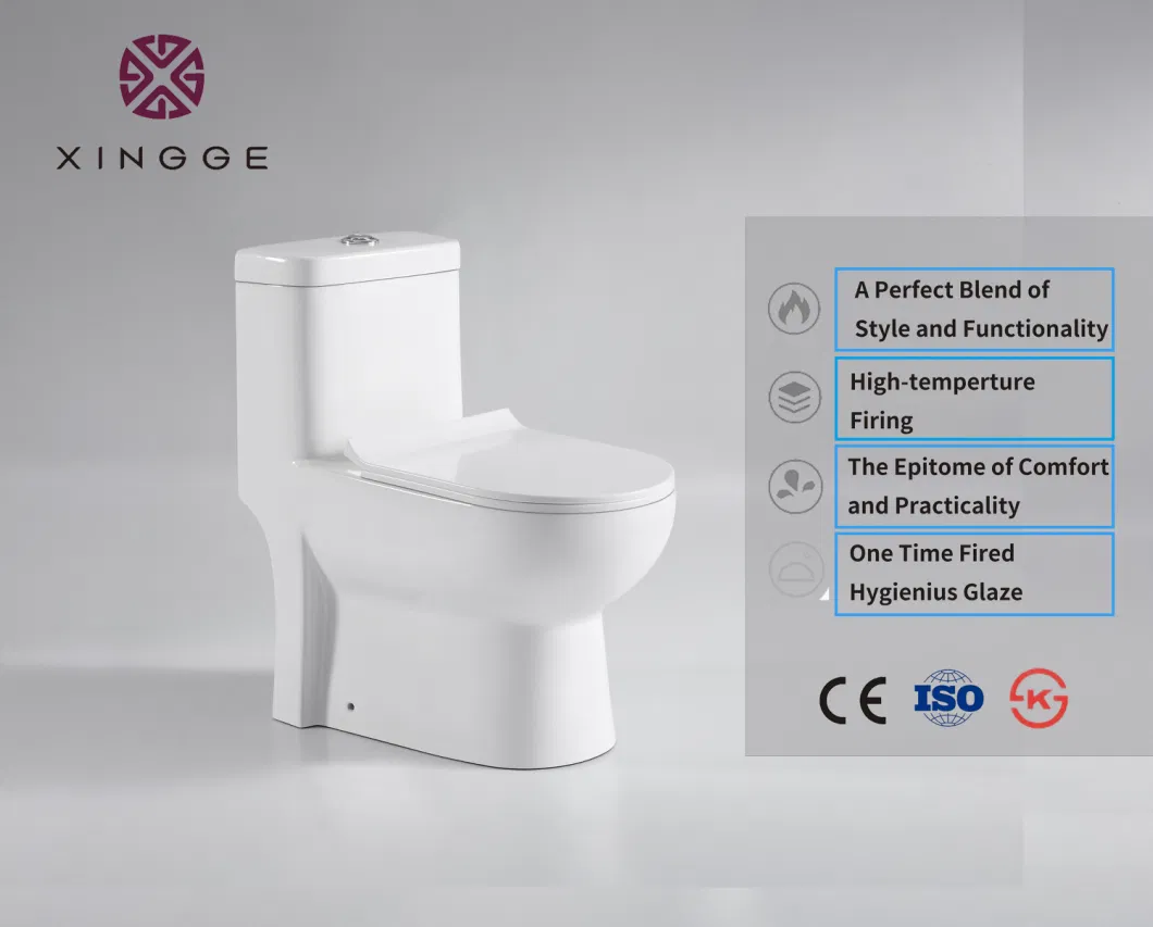 Popular Style Sanitary Ware Floor Mounted Bathroom Dual Flush One Piece Toilet