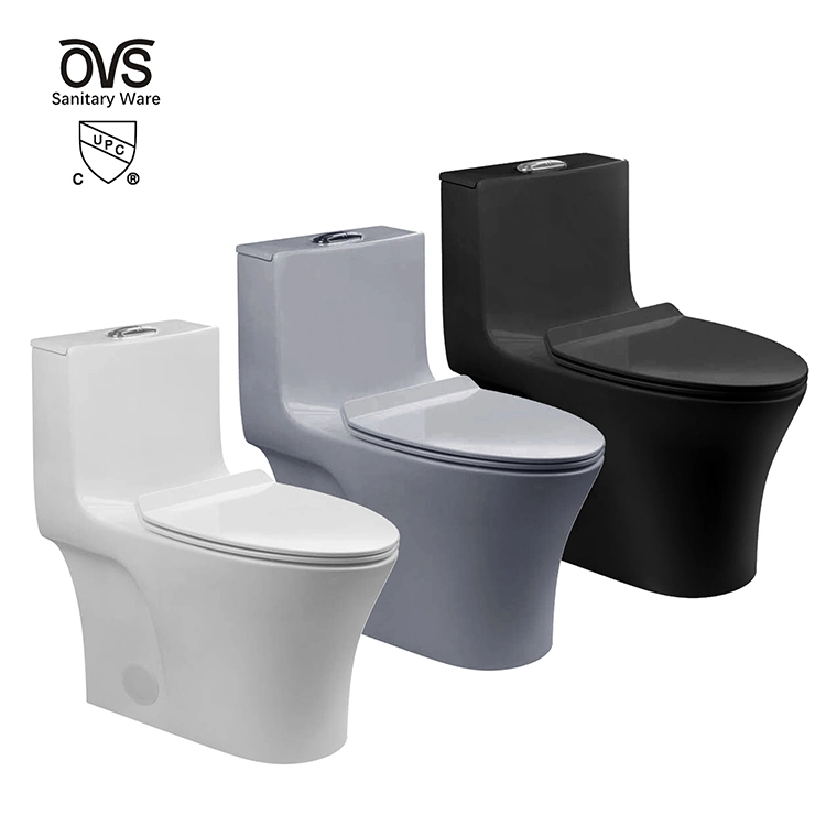 Ovs Cupc American Standard Easy Clean Hotel Bathroom Matt Black Ceramic Dual Flush Syphonic One Piece Toilet