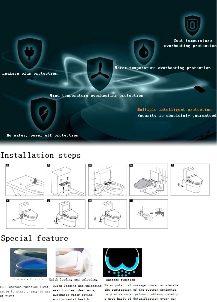 Easy Installation Instant Heating Intelligent Toilet Seat