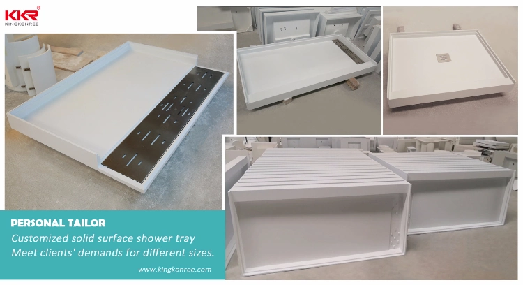 Wholesales Corain Solid Surface Sanitary Ware Artificial Stone Shower Tray