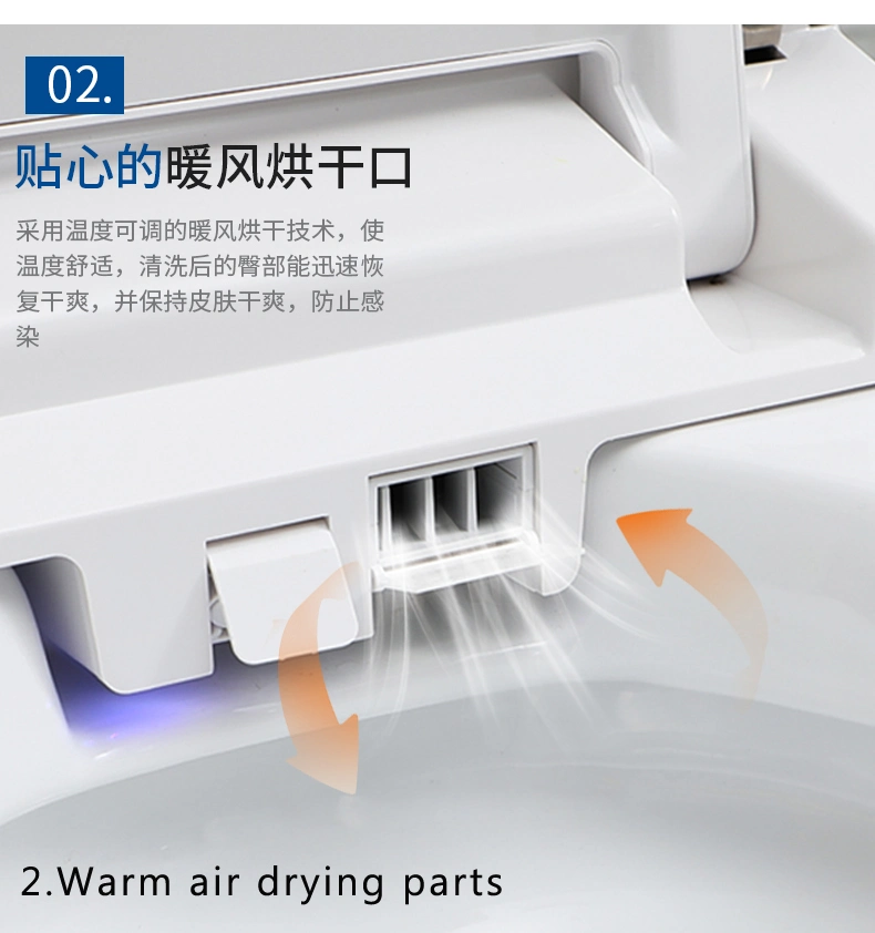 Smart Toilet Full Automatic Self Clean Adjustable Warm Air Drying Liquid Crystal Display Water Closet Toilet with Remote Control Deodorization Smart Toilet