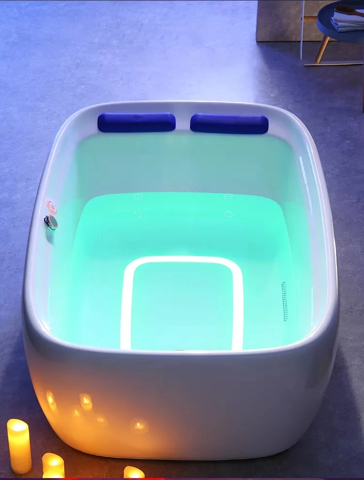 Whirlpool Tubs with LED Light Acrylic Bathtub with Big Water Fall Jacuzzi Massage Bathtubs Whirlpools