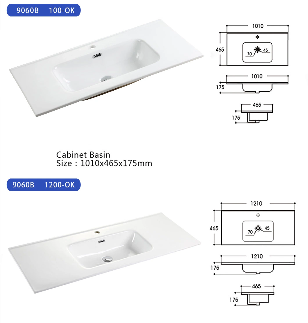 Popular Design Sanitaryware Ceramic Washbasin Rectangular Thin-Edged Vanity Bathroom Wash Basin Economic Sink Discount