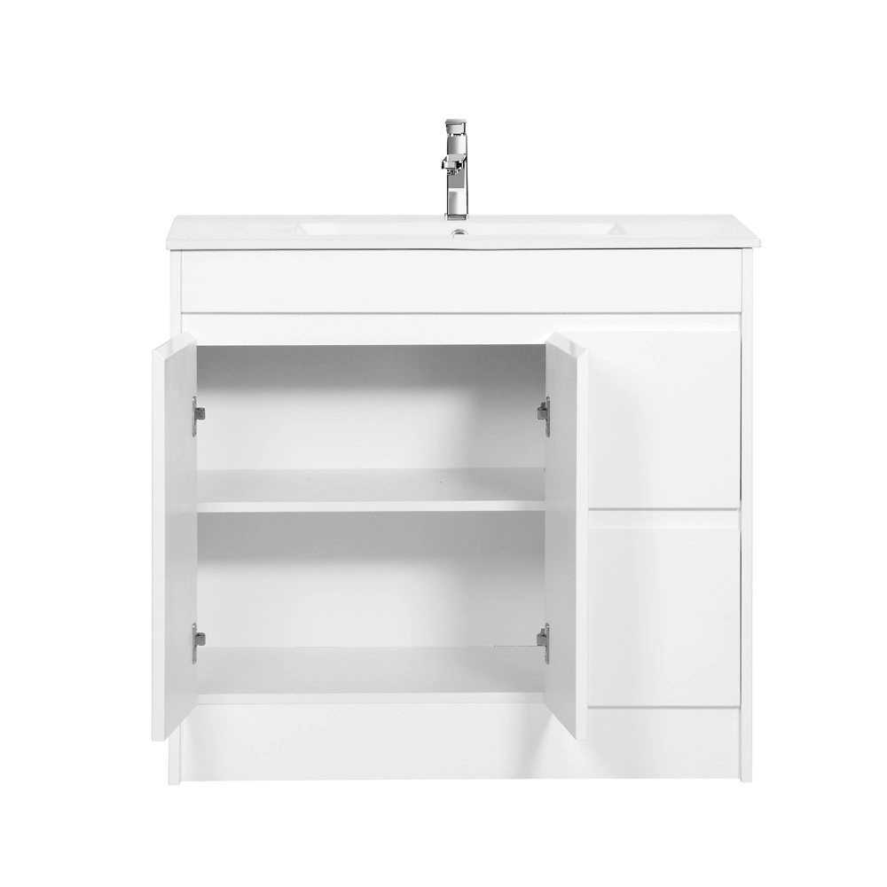 Freestanding 900 mm Finger Pull Whitebasin Sink Bathroom Vanity Unit