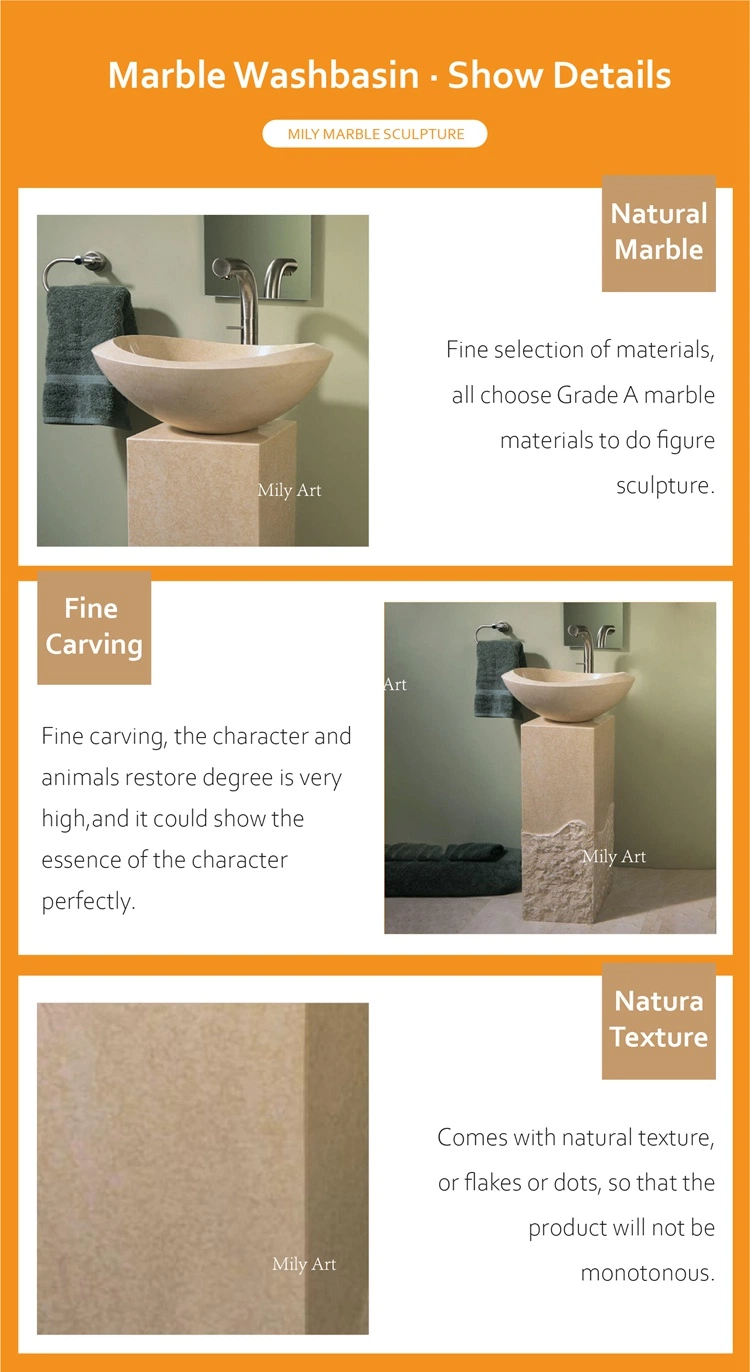 Luxury Kitchen Bathroom Natural Marble Washbasin &amp; Sinks