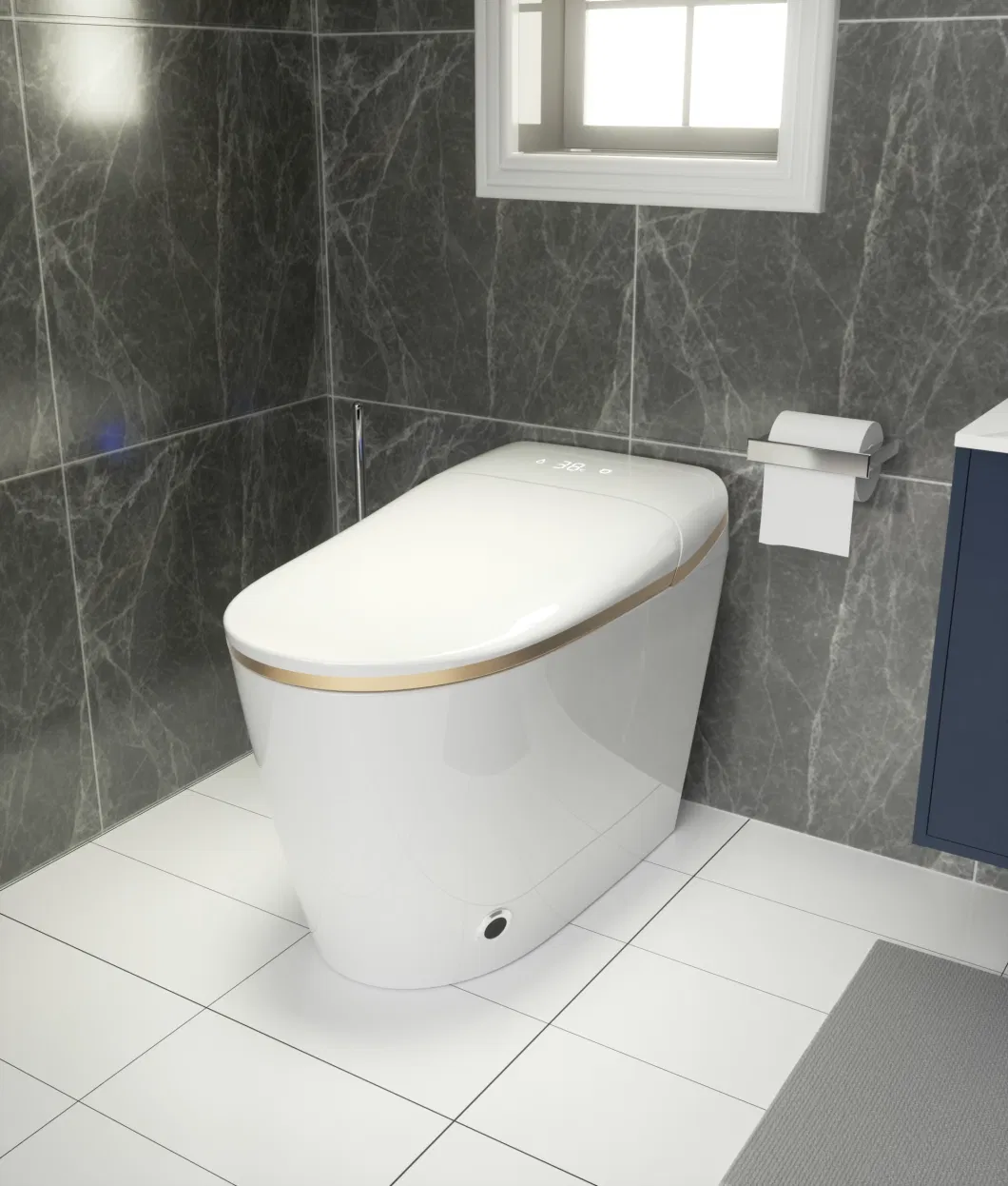 Intelligent Toilet Foot Automatic Sensor Electronic Flush Smart Toilet with Bidet