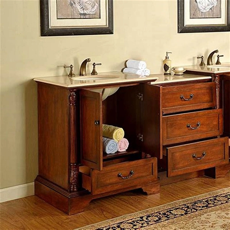 Furniture Modern and Solid Wood Foshan Factory Free Standing Modern Bathroom Cabinets