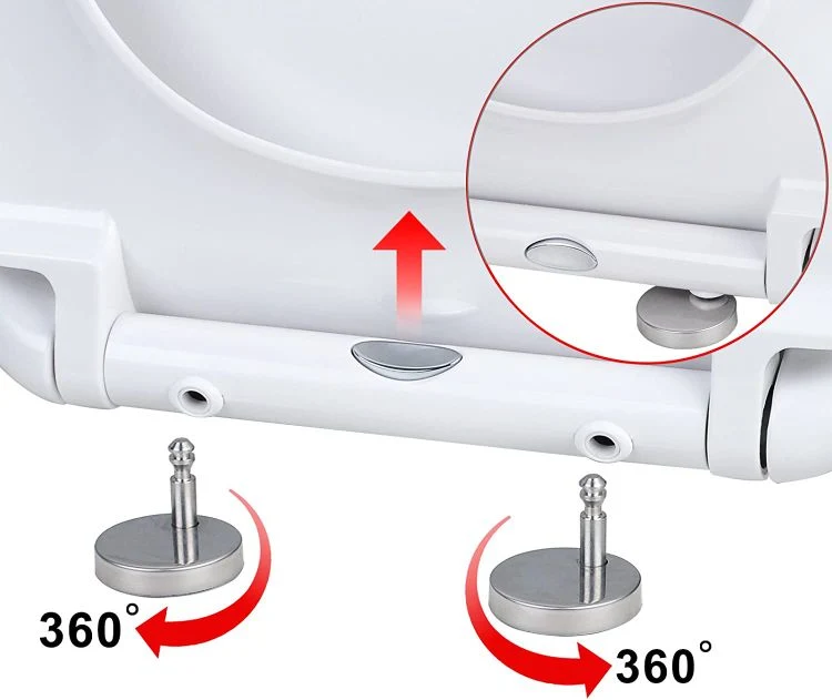 UF White One Button Quick Release Smart Toilet Seat Soft Close