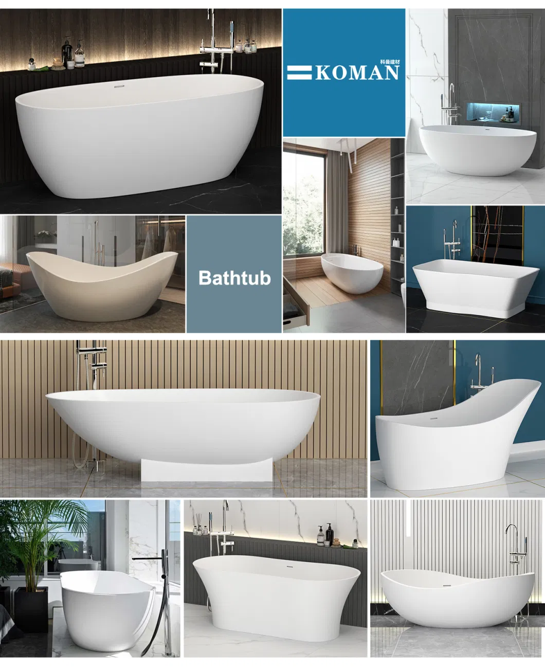 Hot Selling Acrylic Bathtub Independent Stone Bathtub for Sale