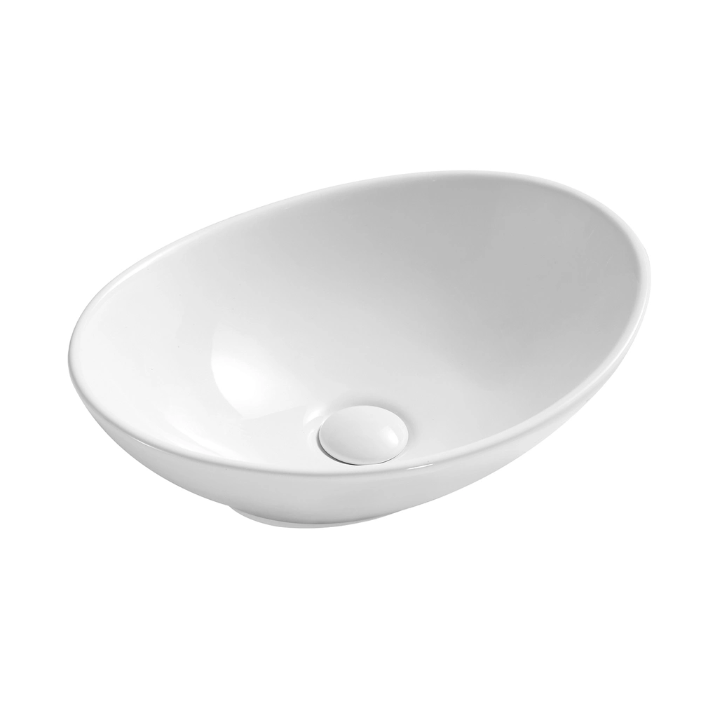 Bathroom Cupc Certified Ceramic Porcelain Oval Pure White Sanitary Ware Lavatory Vanity Hot Sale Cloakroom Kitchen Handmade Tabletop Vessel Basin