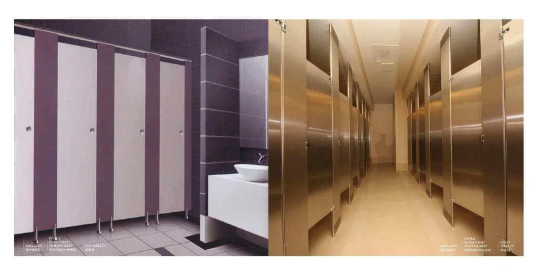 2022 Commercial Bathroom Partition Walls Fireproof Toilet Partition Hardware Scratch Resistant Cheap Partition Wall