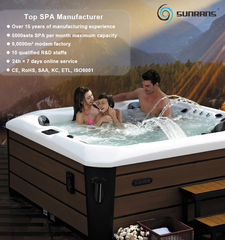 Sunrans Modern Design Hydro Massage Bathtub SPA Balboa Hot Tub for 3 People