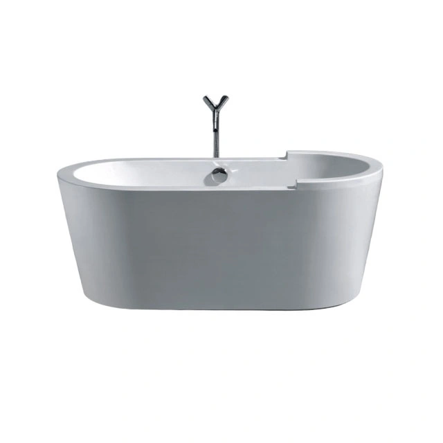Ordinary Acrylic 1.5m Freestanding Oval Bathtub with Faucet Five-Piece Set for Sale