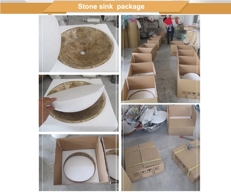 Kitchen/Bathroom/Vanity Natural Stone Beige Marble Washing Basin and Sink