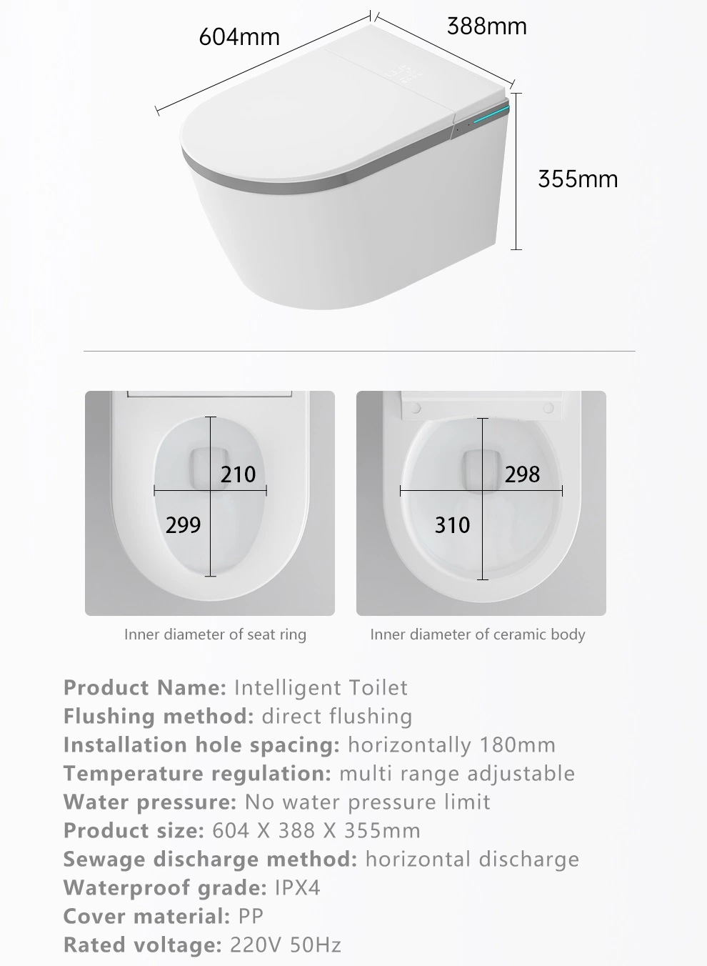 High-End Wall Mounted Smart Toilet Remote Control