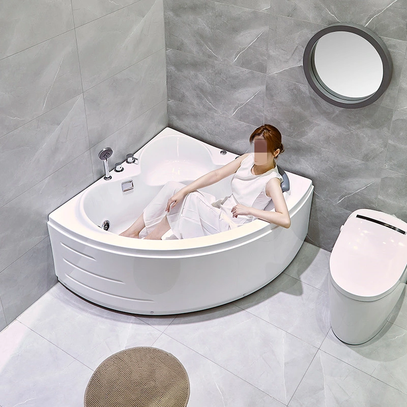 Square White Acrylic Sanitary Whirlpool Massage Bathtub