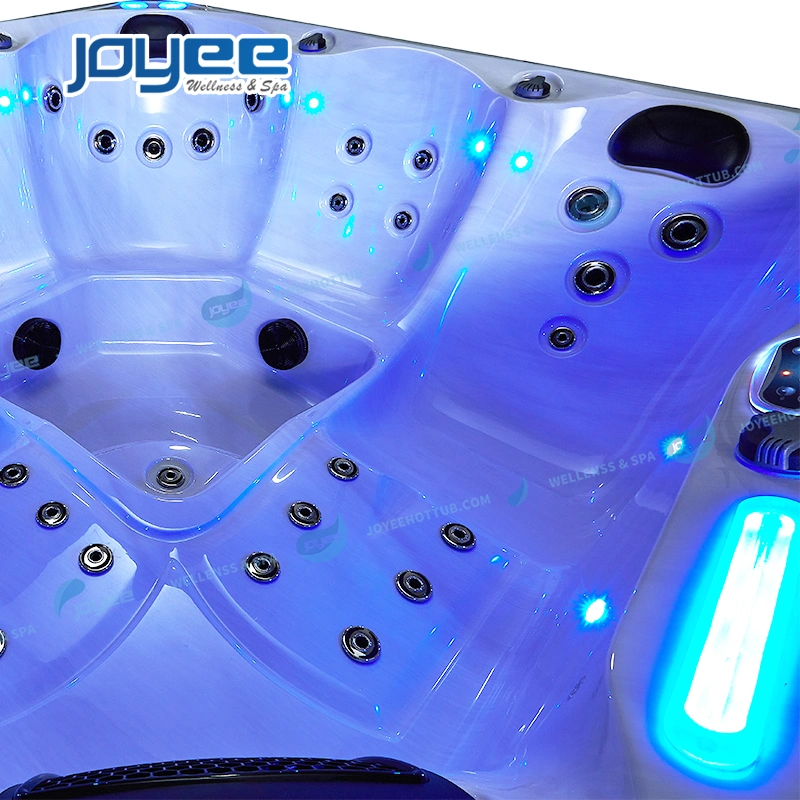 Joyee Massage Jet Whirlpool Hot Acrylic Bath Tub with Pillows