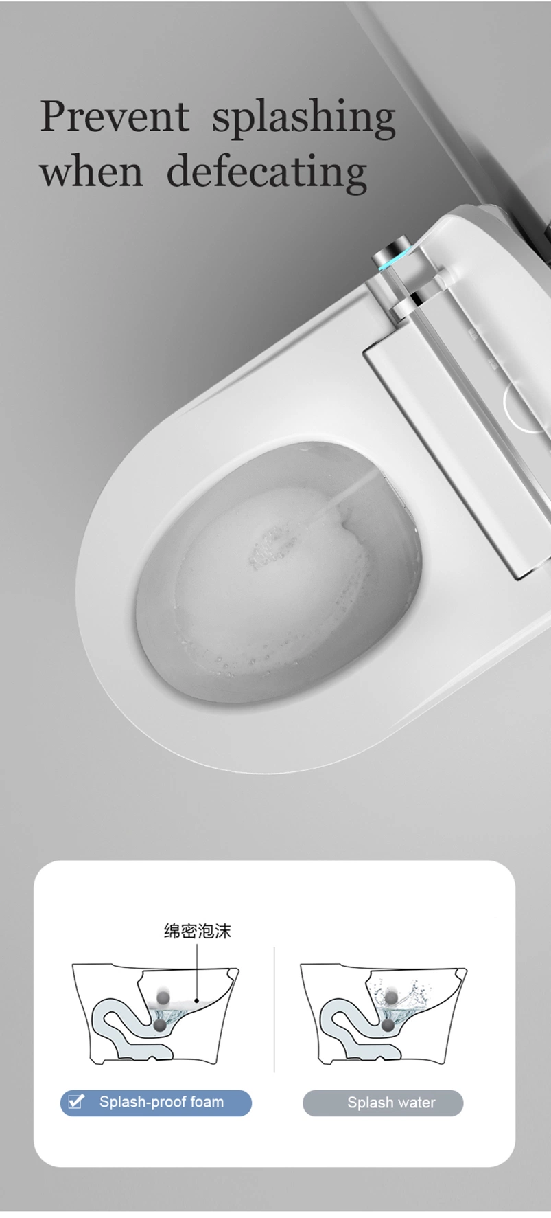 Intelligent Smart Toilet with Automatic Flush, Remote Control, Voice Command, Seat Heating, and Innovative Features for Modern Bathroom Furniture