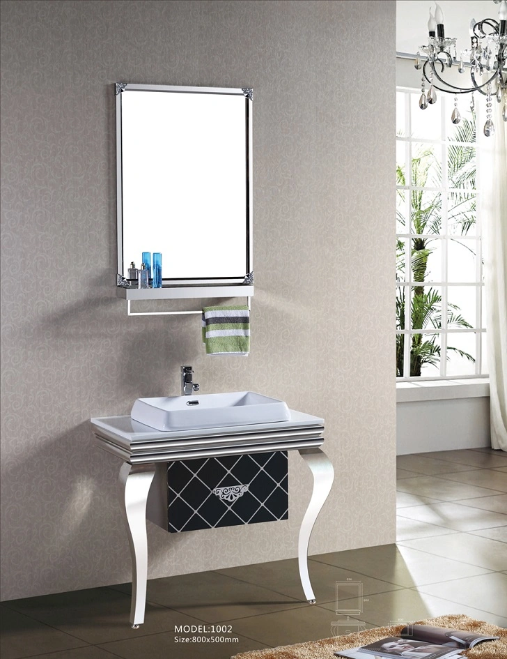 Stainless Steel Bathroom Cabinet / Floor Standing Bathroom Furniture