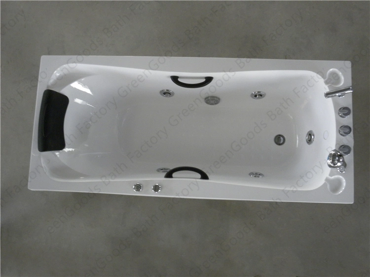 CE Cheap Acrylic Embedded Jet Hydromassage Massage Double Whirlpool Bathtubs