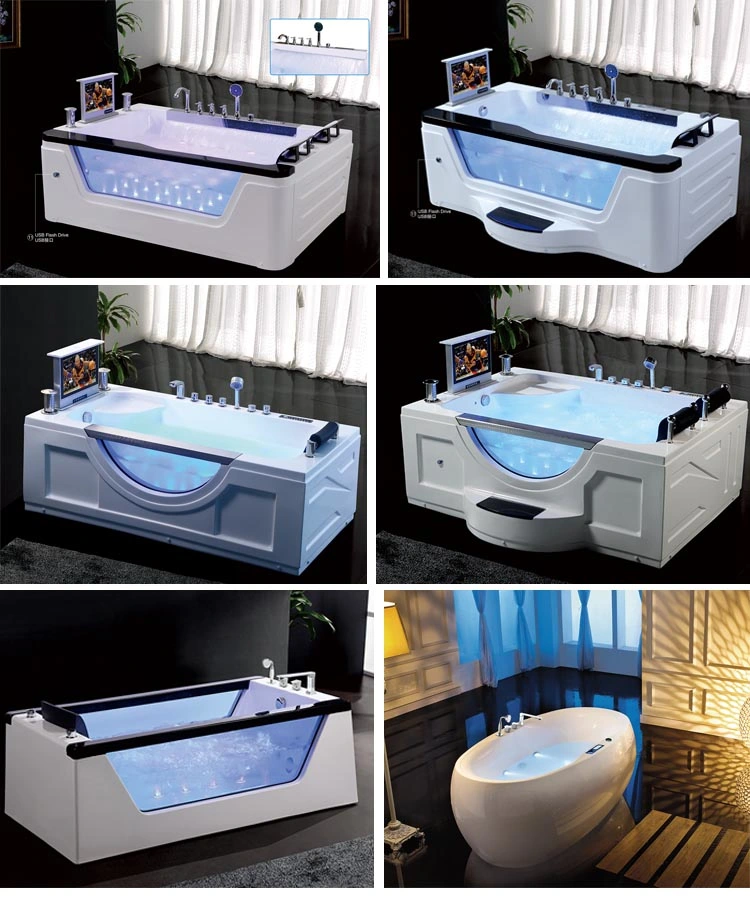 Jet Whirlpool Bathroom Bathtub with TV Luxury Massage Tubs Hotel Baths/Freestanding SPA Acrylic Bath