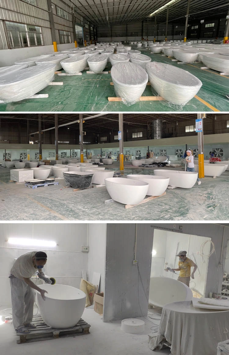 High Quality Artificial Stone Bathroom Bathtubs Furniture White Round Acrylic Bath Tubs