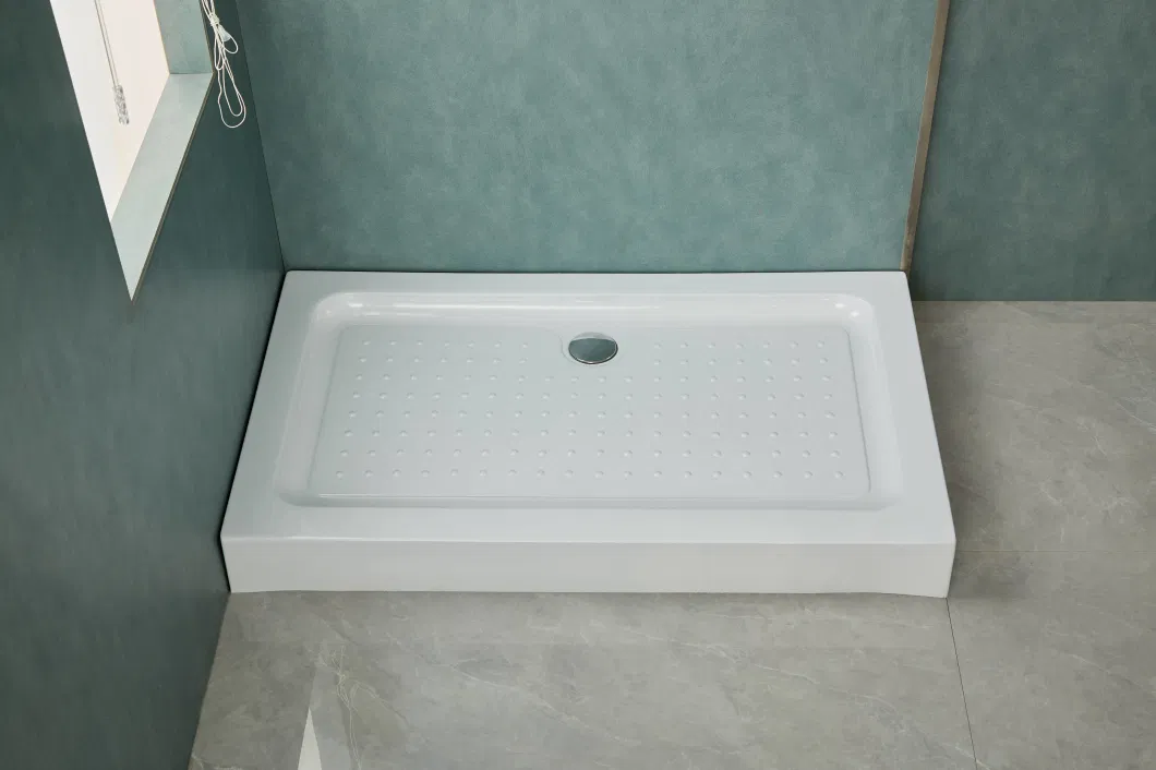 Environmental Rectangular White Acrylic Deep Slim Flat Bath Base/Tray/Pan