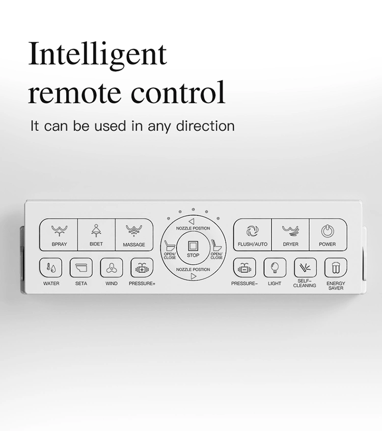 Black Intelligent Electric Bidet Heated Toilet Seat Automatic Smart Small Toilet with Remote Control