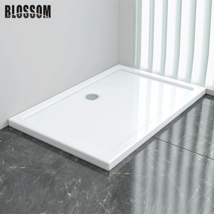 Low Profile White Rectangle Acrylic Shower Tray for Shower Enclosures