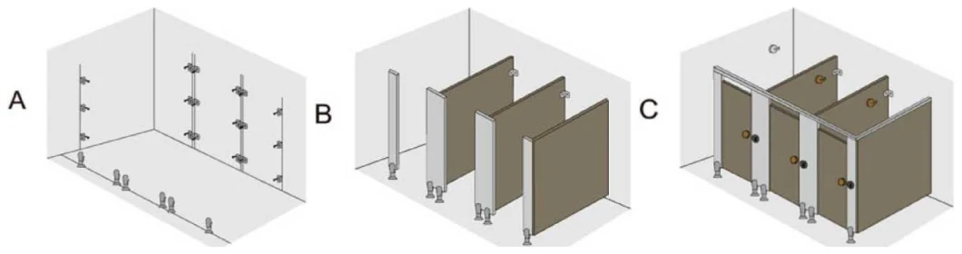 Modern Design Modular 12mm Waterproof HPL Phenolic/Compact Laminate Toilet Partition Wall