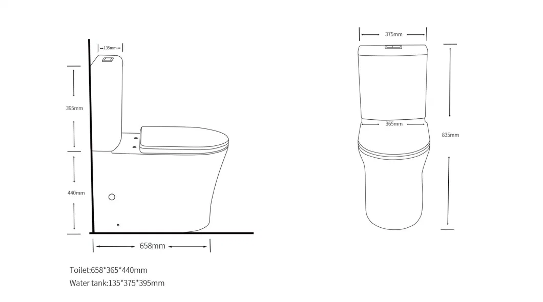 New Design China High-End Wc Ceramic Bathroom Sanitary Ware Supplier Rimless Water Closet Wash Down Toilet with Seat Cover